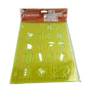 Fiskars Letters 3 Shape Template Set Neon Yellow Numbers Symbols 2010 Scrapbook